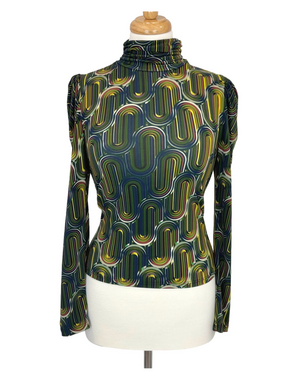 Rinascimento green zigzag motif top